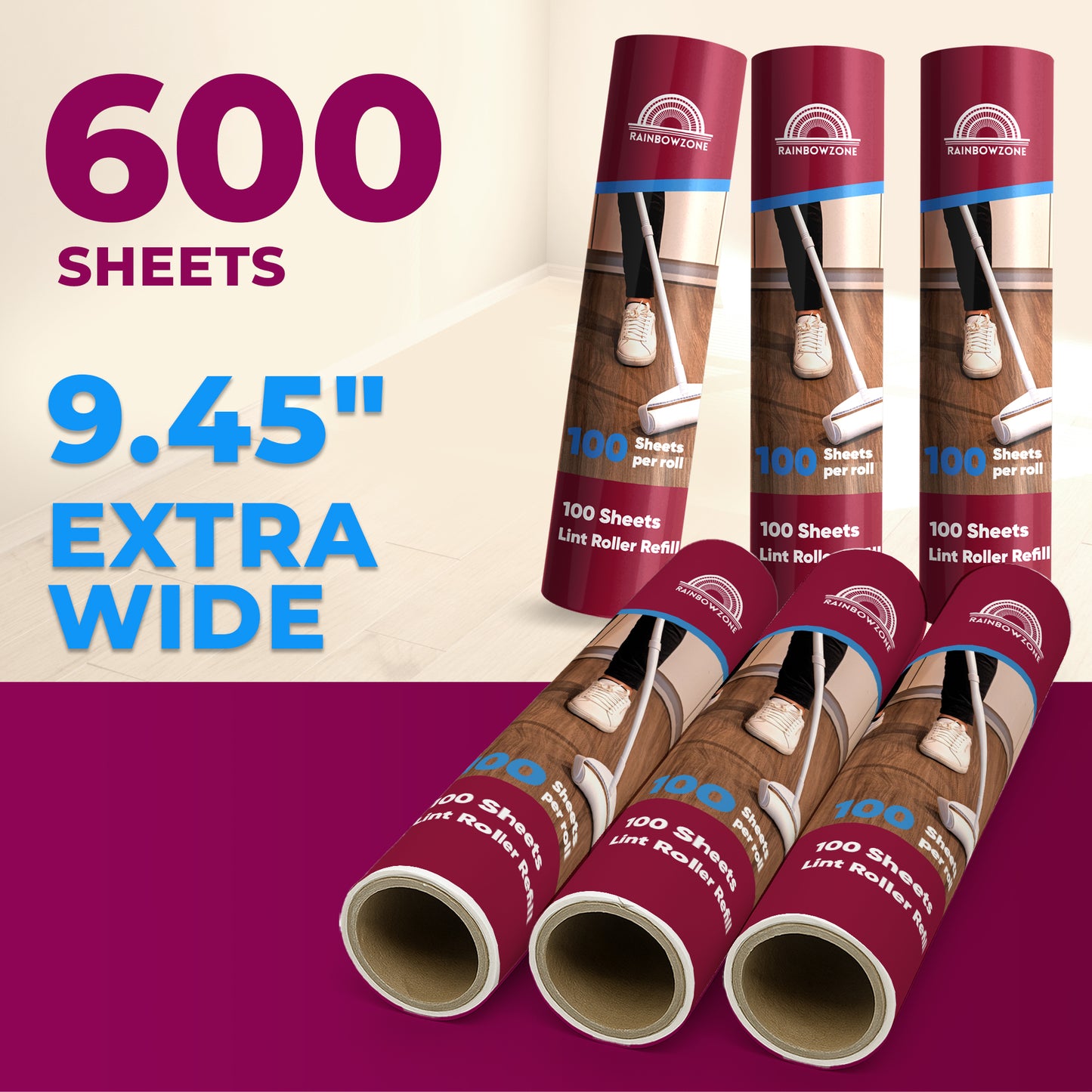 6 Rolls of Refills Total 600 Sheets
